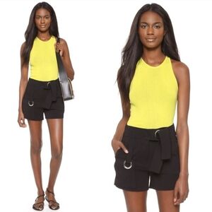 A.L.C. Nello Ribbed Tank Top Citron  Green